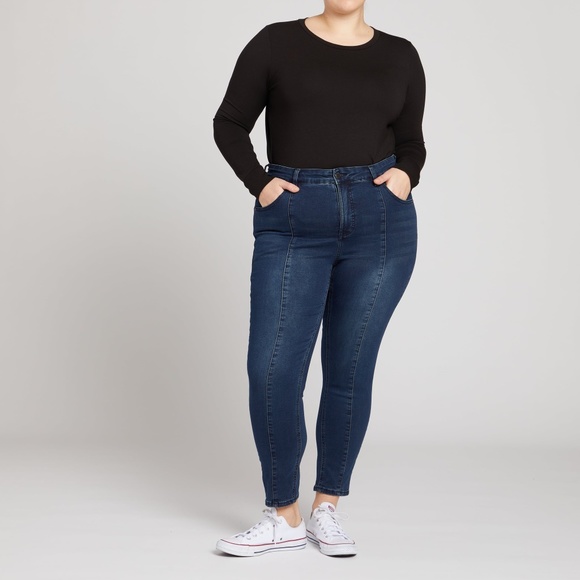 Universal Standard Debbie High Rise Seam Skinny Jeans - Indigo Ink - Picture 1 of 9